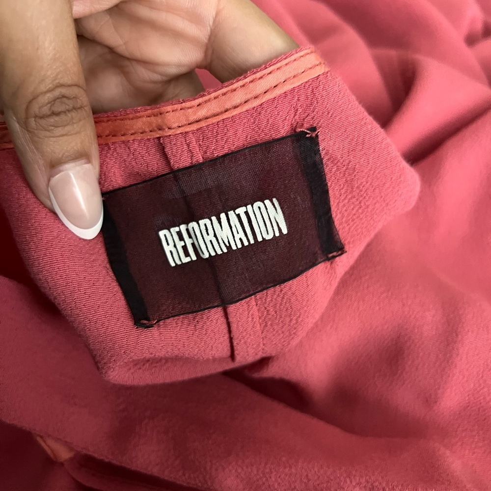 Reformation Jules Pink Midi Wrap Dress - Picture 8 of 8